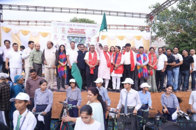 Attended the Project Pankh by Rotary Club of Rohtak Sapphire, where 300 bicycles were distributed to girl students to support their education.